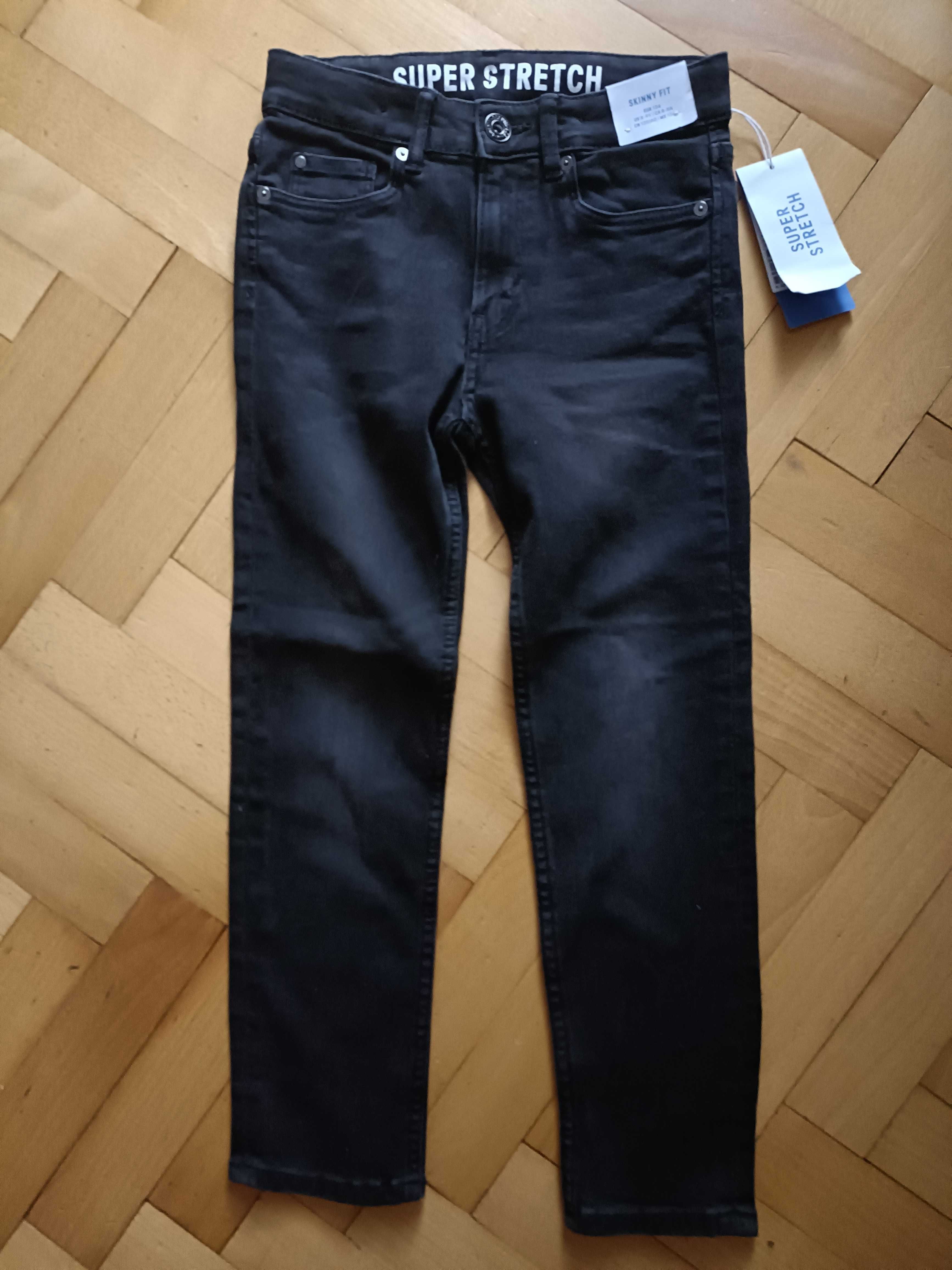 Spodnie dżinsy elastyczne H&M r. 134 nowe