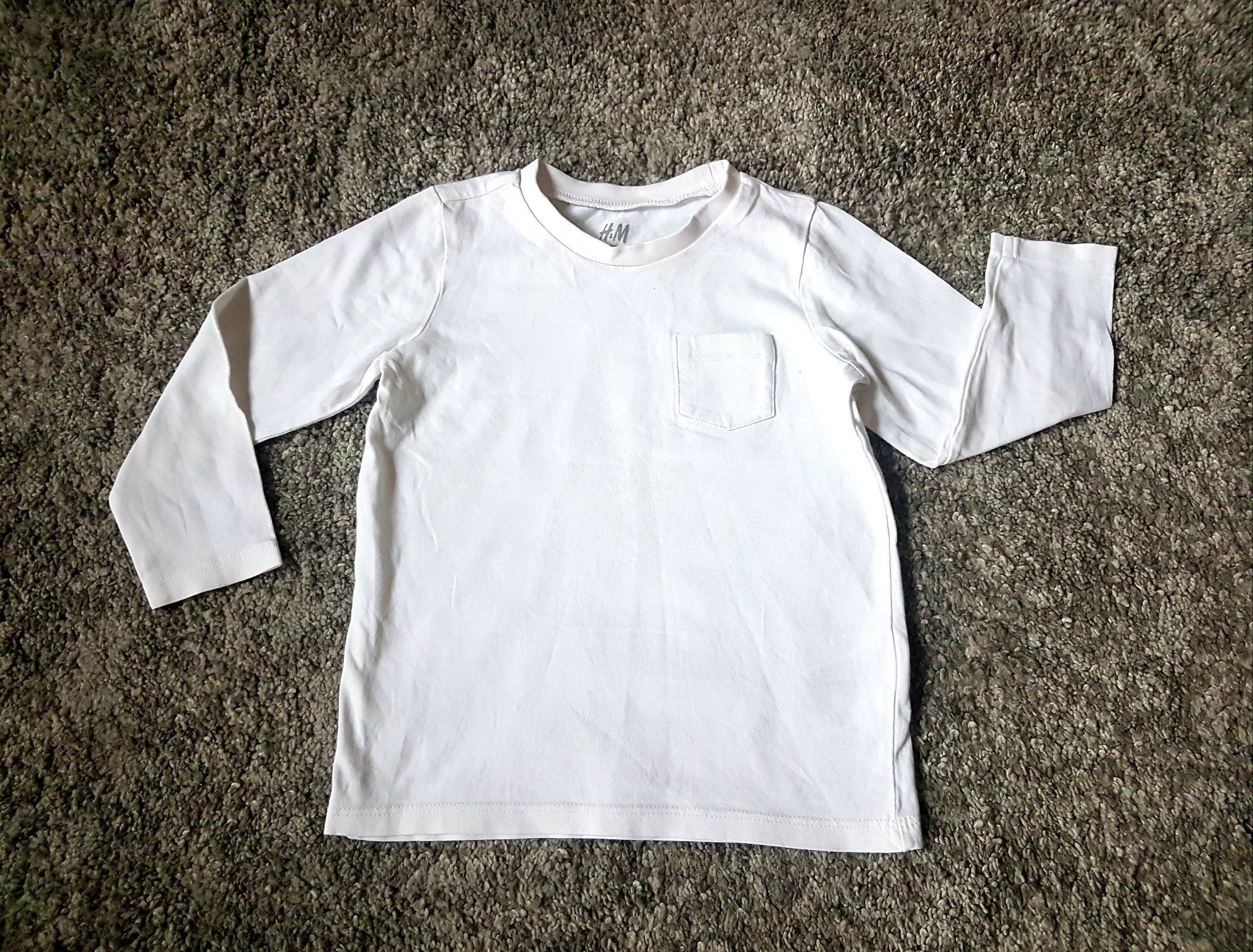 Biała bluzka z długim rękawem r.86 H&M NOWA