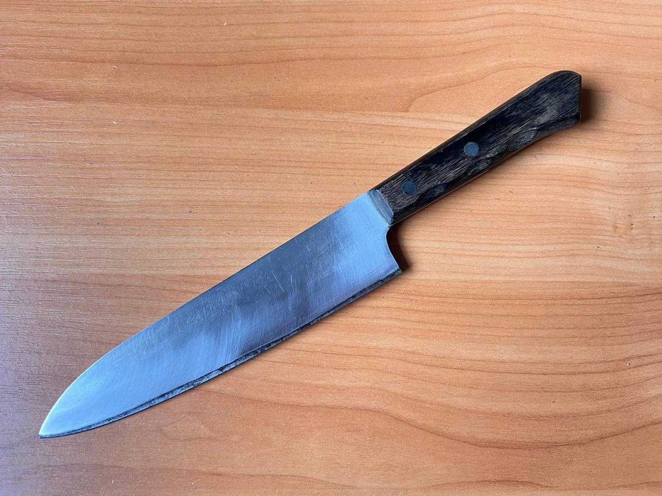 Винтажный кухонный японский нож Сантоку хонварикоми