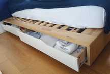 Ikea MANDAL drewniana rama łóżka 140x200 z 4 szufladami