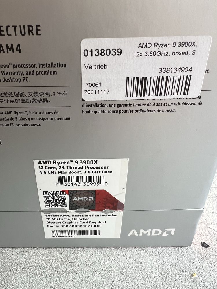 Продам процесор AMD Ryzen 9 3900x