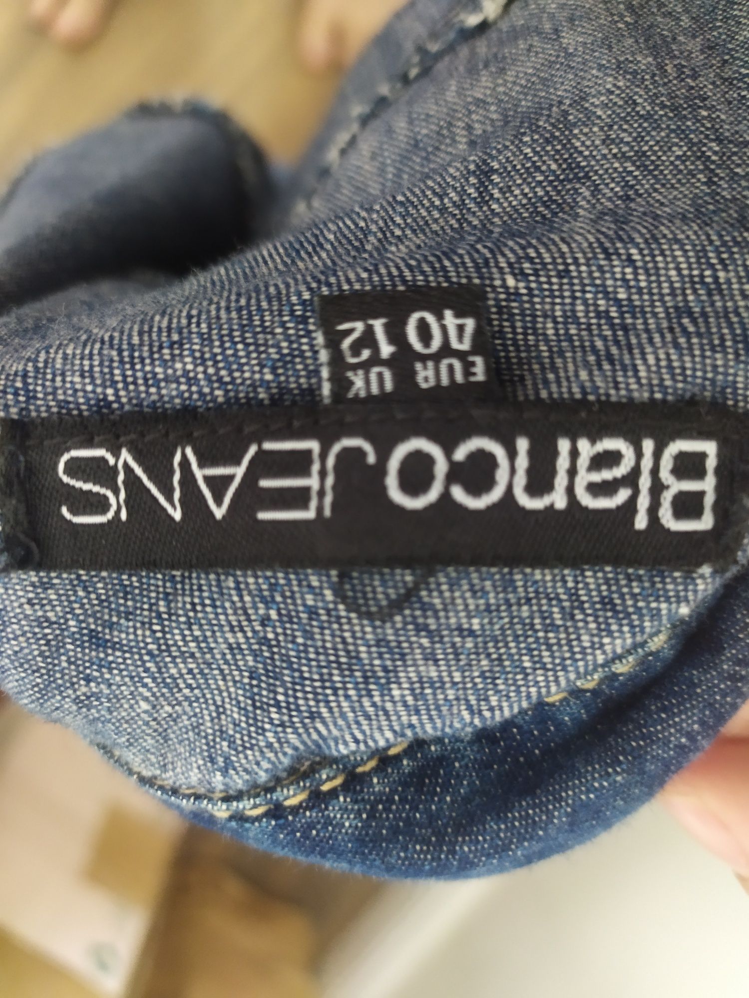 Jeansowa sukienka tunika oversize 38/42 z rekawkami i guzikami