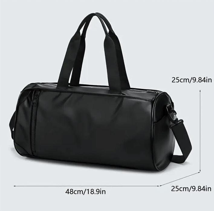 Спортивна сумка чорна, водонепроникна, середній розмір