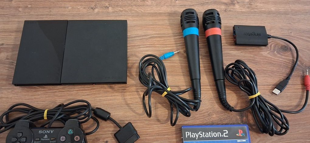 Konsola PlayStation 2 Slim PS2 SCPH-90004 + Mikrofony Singstar ZESTAW