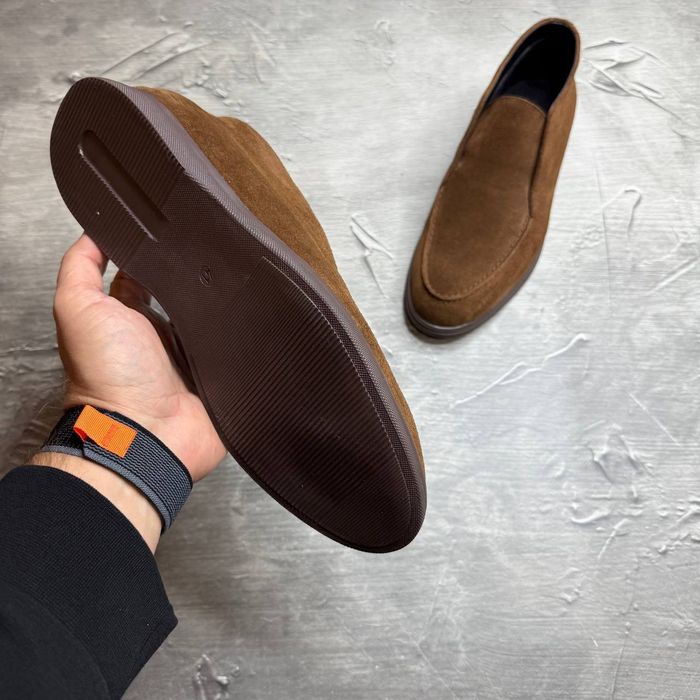 Черевики Зимові Замшеві коричневі LORO PIANA Coffee! Замша + БАйКА!