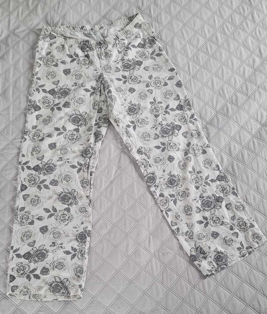 Bon Prix piżama damska beżowa koszulka z długim rękawem + spodnie S