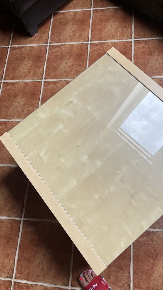 Stolik kawowy Ikea 78x78x38 z szybą kwadrat