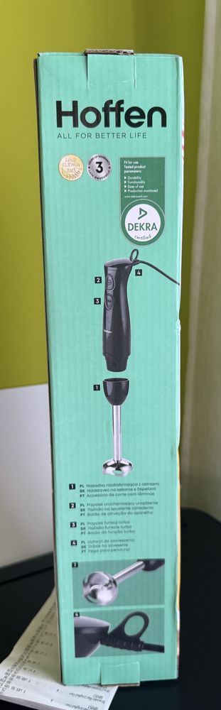 Blender ręczny 400 watt Hoffen (nowy, 3 lata gwar, paragon)