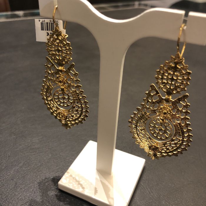 Brincos Rainha Viana Castelo Prata Dourada 925%