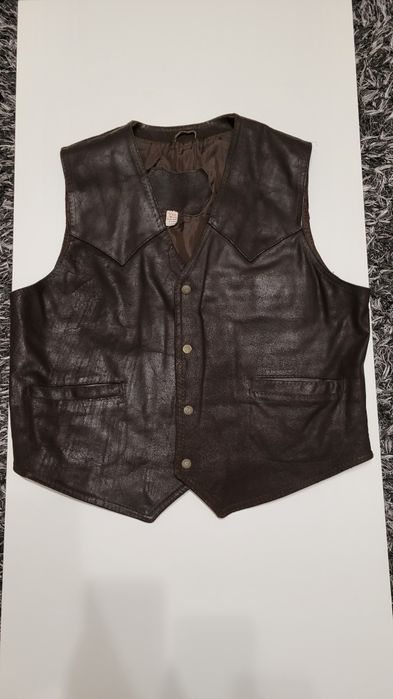 Skórzana kamizelka motocyklowa męska