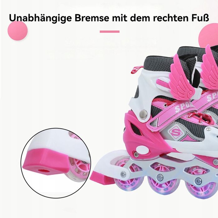 Łyżworolki Rolki  Z Regulacją różowy rozm. 35/38