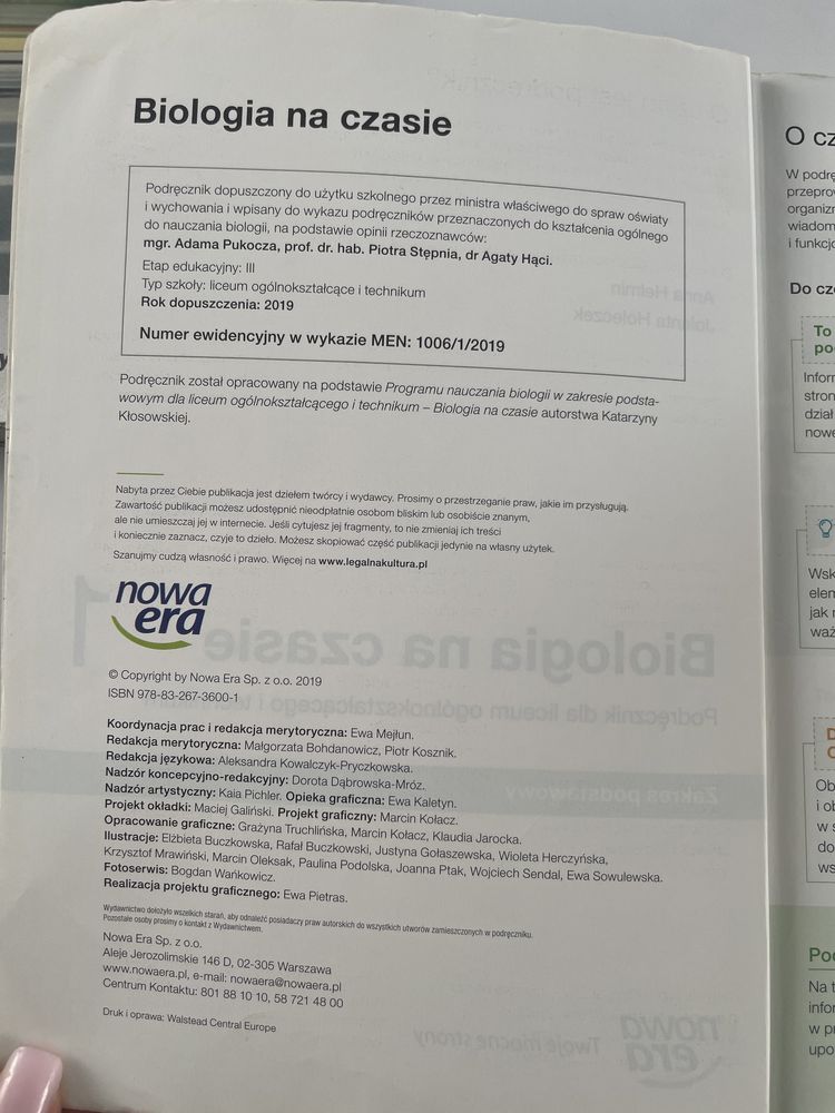 Podrecznik do biologi 1 klasa technikum/liceum