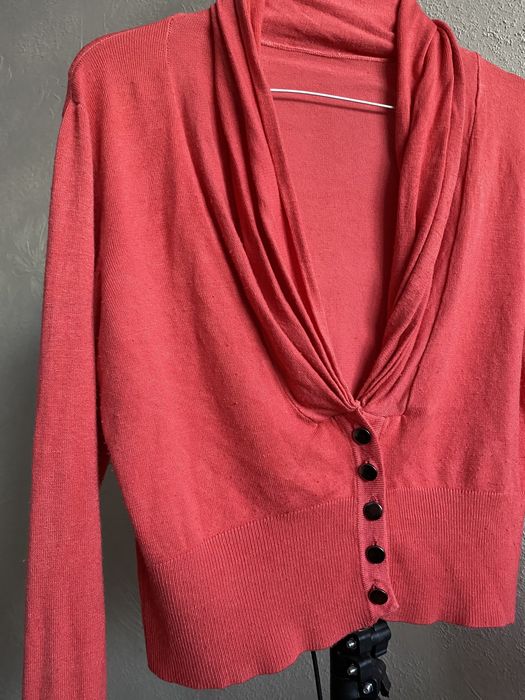 Zara sweterek krótki S kardigan malinowy czerwony