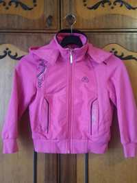 Ярко розовая кофточка,курточка,ветровка на молнии с капюшоном .4-9 лет