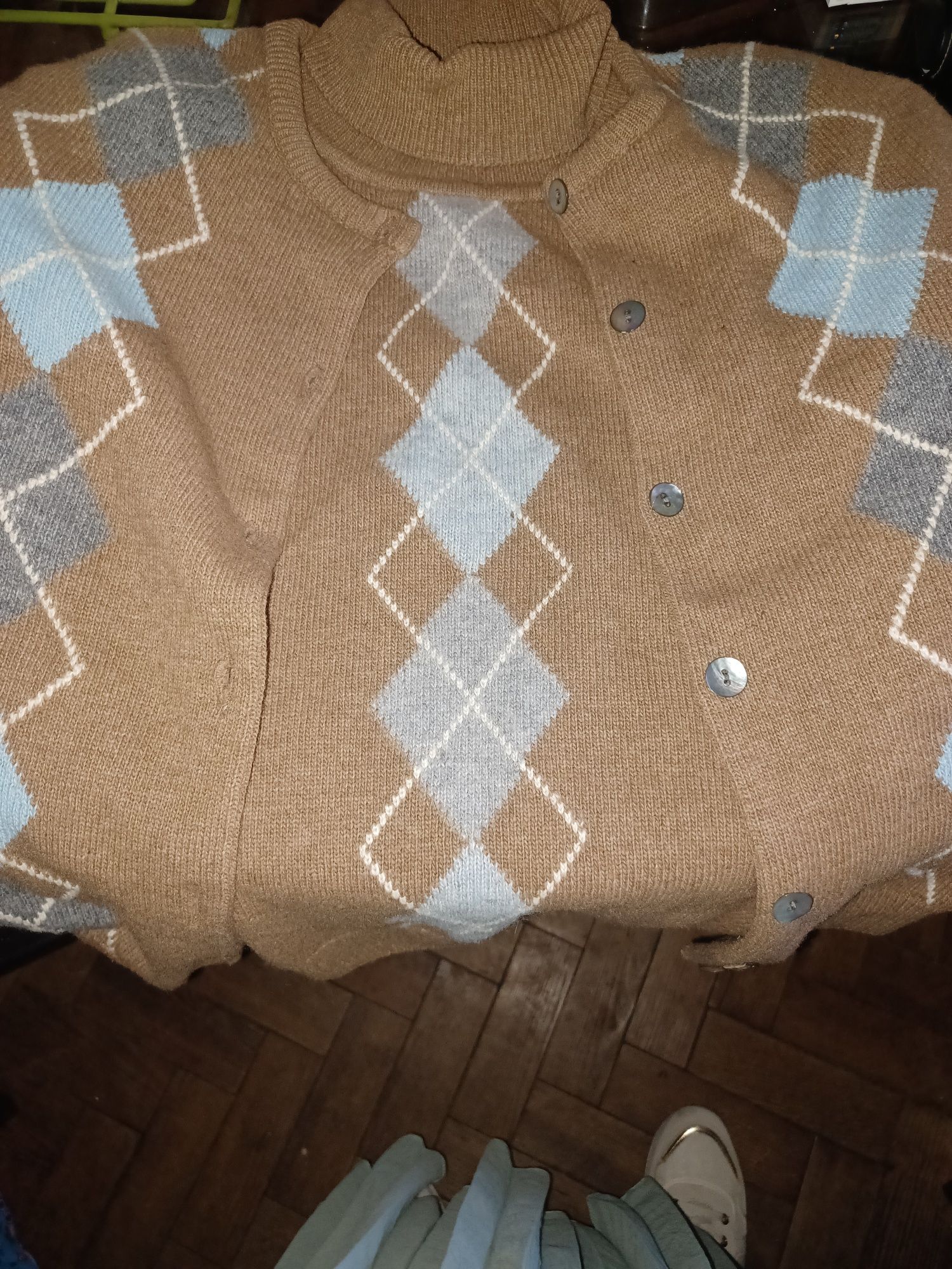 Conjunto de malha camisola e casaco