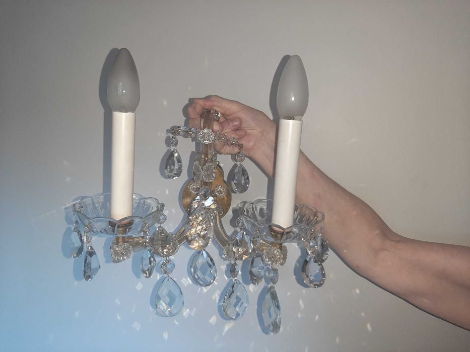 Candeeiro Lustre Austriaco de Tecto + 2 Apliques