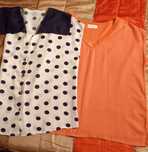 2 Blusa laranja de verão, 1 laranja e outra tipo marinheiro