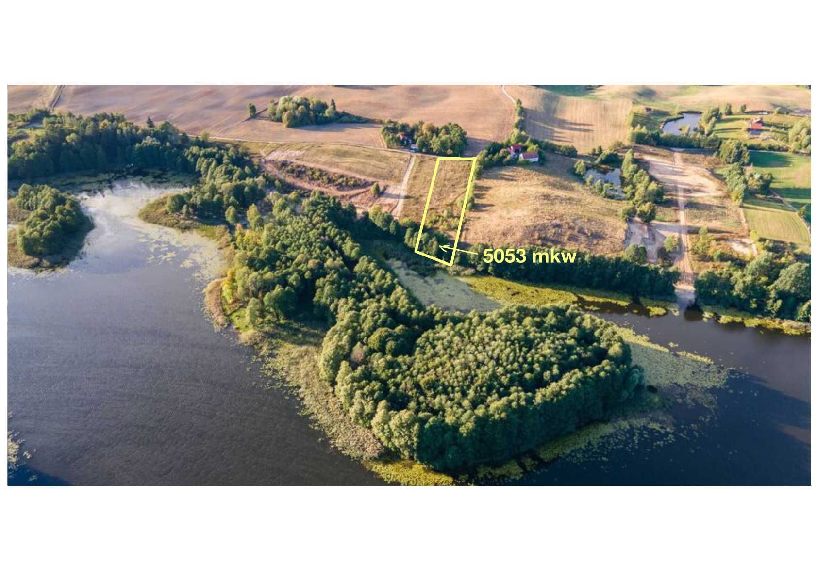 Działka z linią brzegową jez. Karw na Mazurach (Mrągowo)