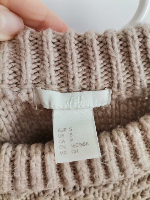 Camisola Rosa Pó com Lã, H&M, Tamanho S