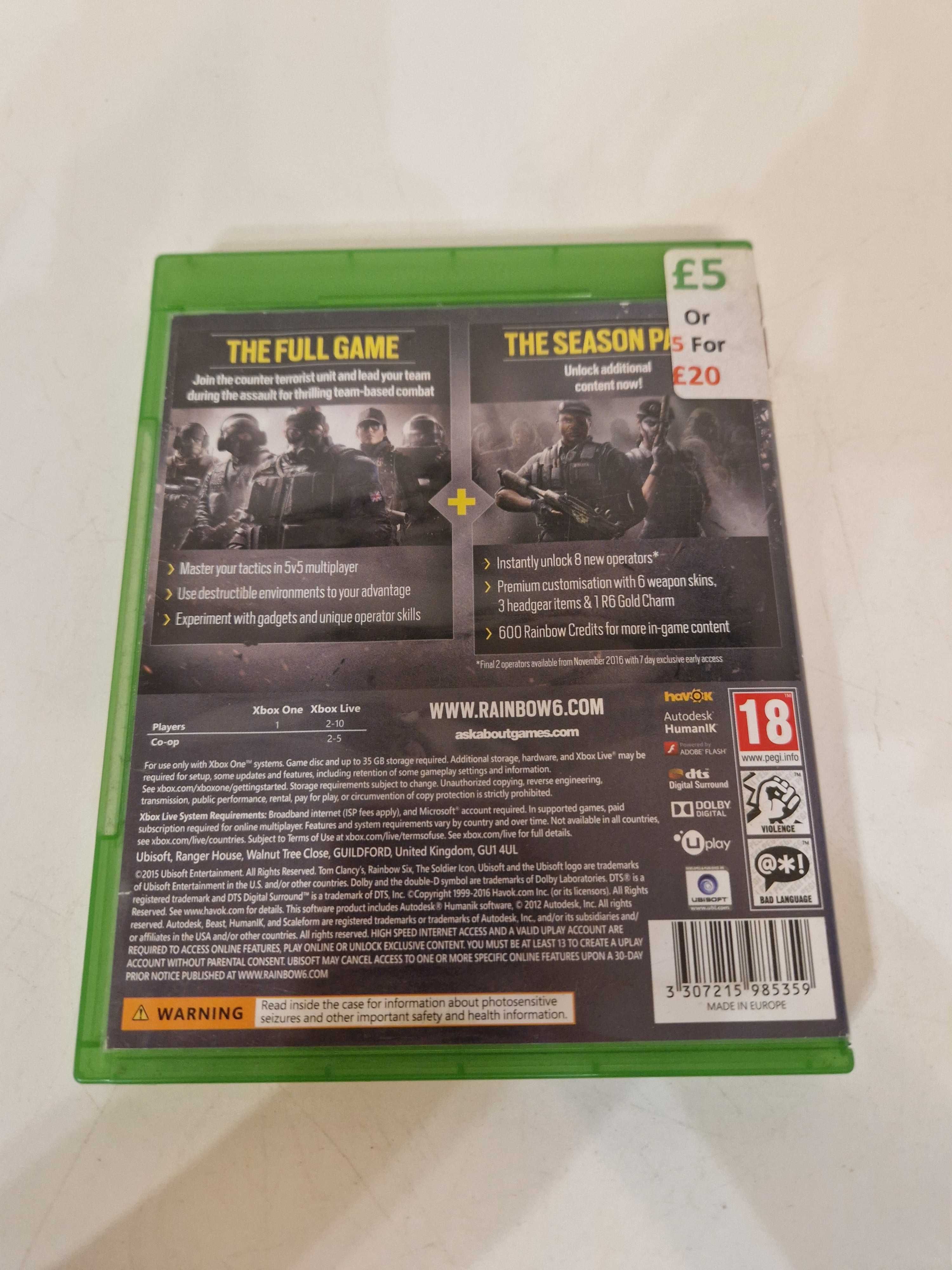 Tom Clancy's Rainbow Six: Siege Microsoft Xbox One (2124)