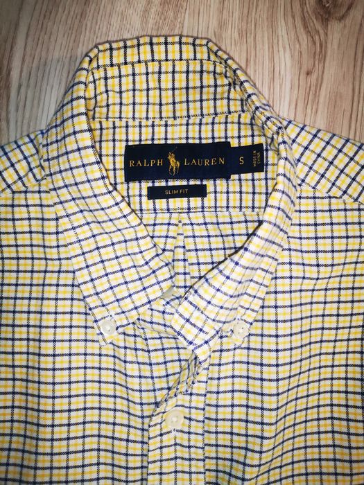 Koszula Ralph Lauren Slimfit rozmiar S żółto niebieska kratka