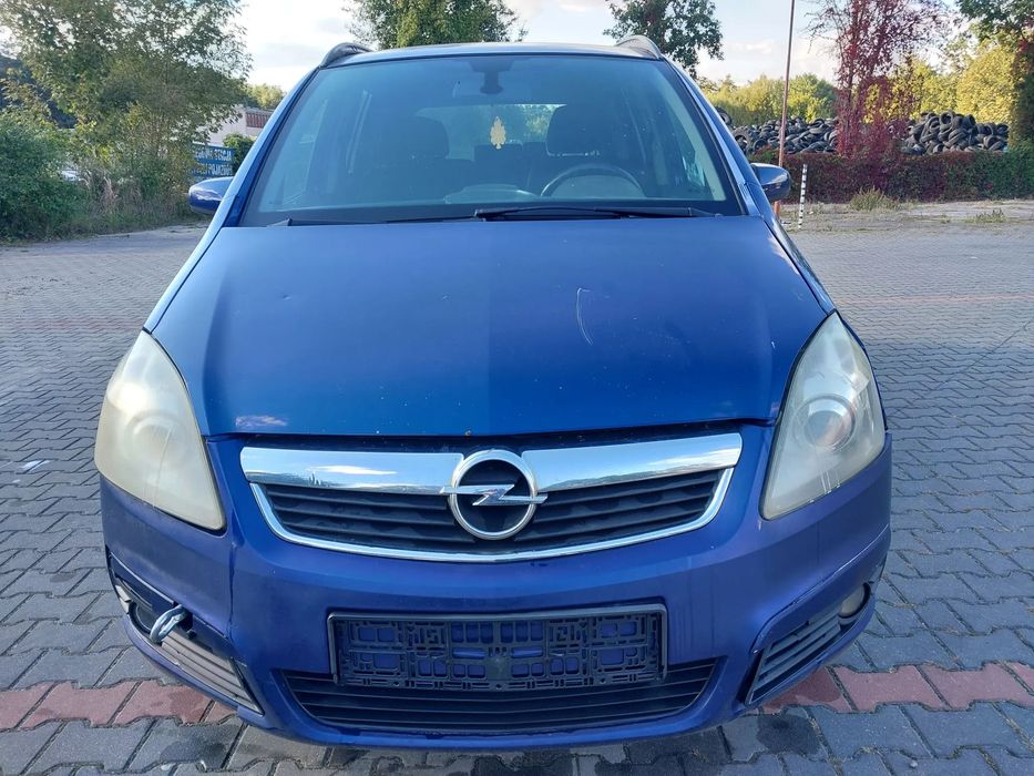 Przód kompletny Opel Zafira B kolor niebieski Z21B maska zderzak pas przedni atrapa grill chłodnica lampa lewa prawa xenon wzmocnienie czołowe obudowa KOMPLET