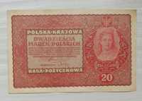 Banknot 20 marek polskich 1919r.