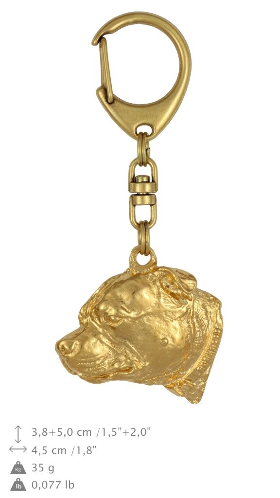 Staffordshire Bull Terrier brelok pozłacany w pudełku Art-Dog