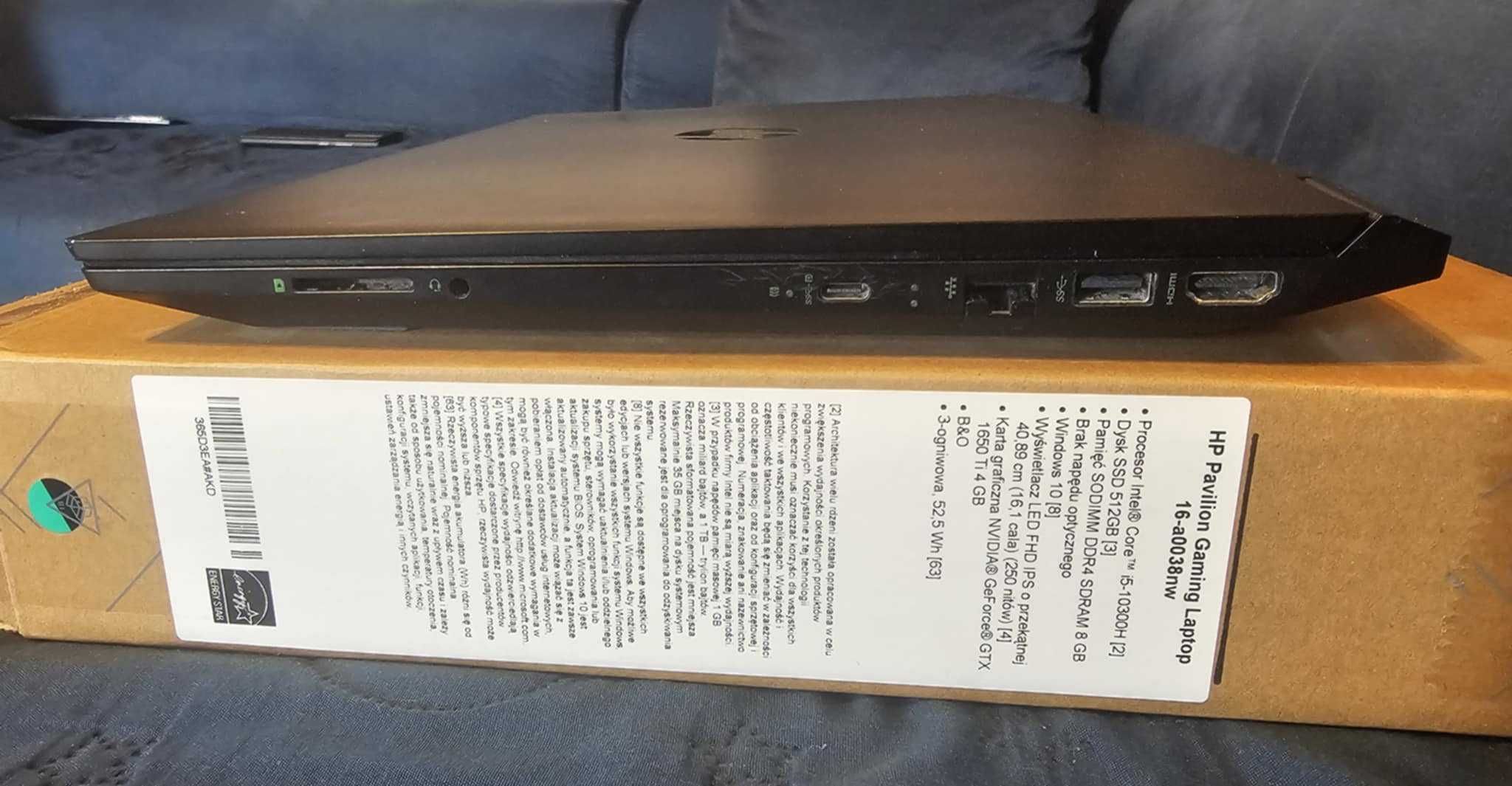 Laptop HP Pavilion Gaming 16-a0038nw