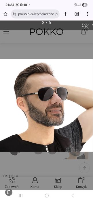 Okulary przeciwsłoneczne męskie z polaryzacją czarne pilotki – PolarZO