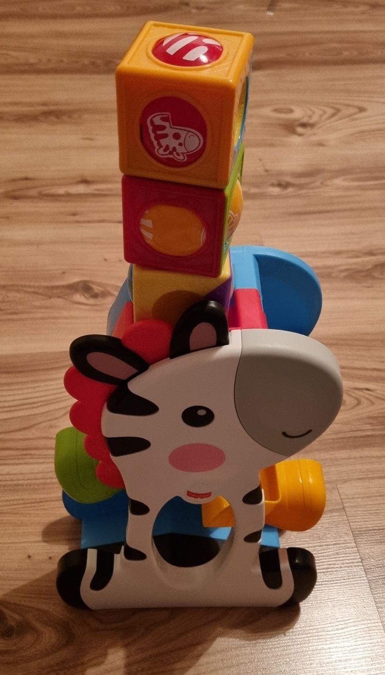 Fisher-Price, Zebra, ruchome klocki, zabawka interaktywna