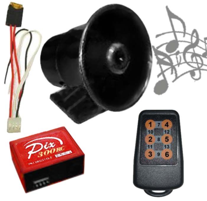 PIX-300RC buzina electrónica de 13 sons com telecomando