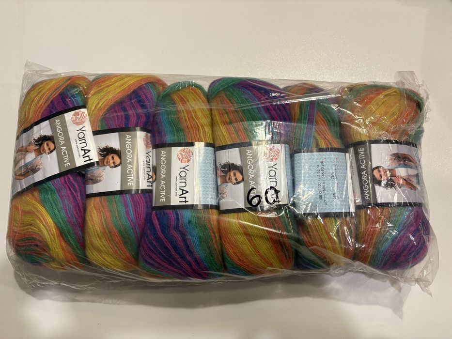 włóczka kolorowa 6 sztuk