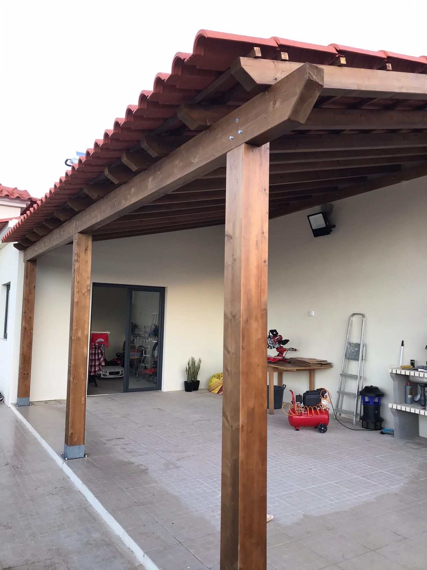 Pérgulas telheiro em madeira. Em todo o país. Cobertura