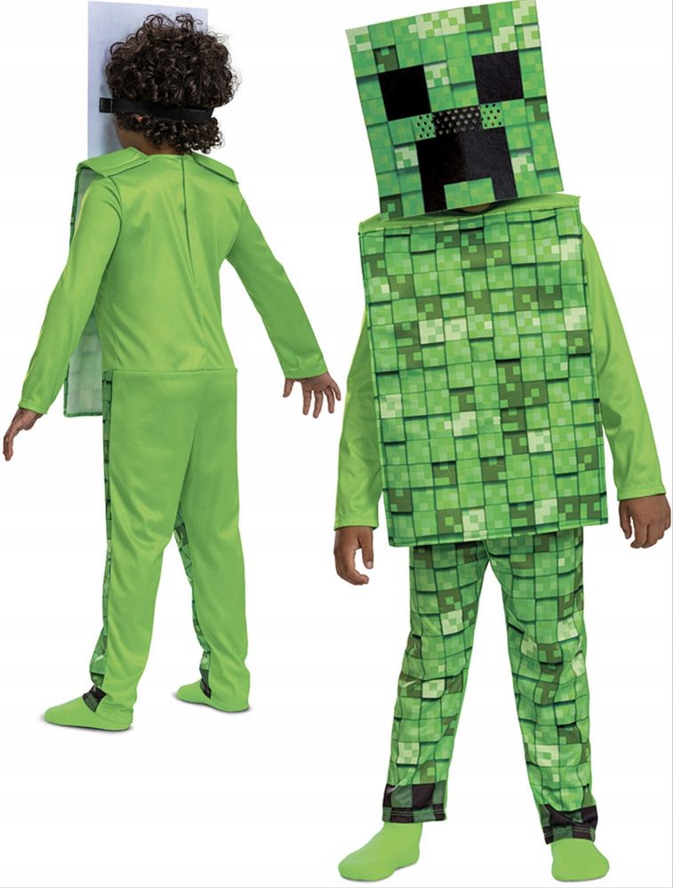 Strój Creeper Minecraft, przebranie na bal, imprezę 137-149