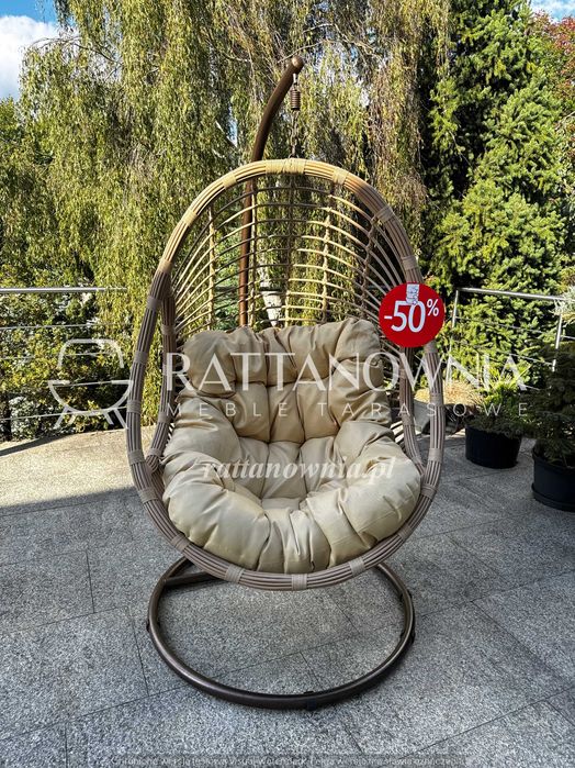 Fotel Wiszący Ogrodowy Bujany Kokon Bujak Huśtawka XXL Outlet -50% !!!
