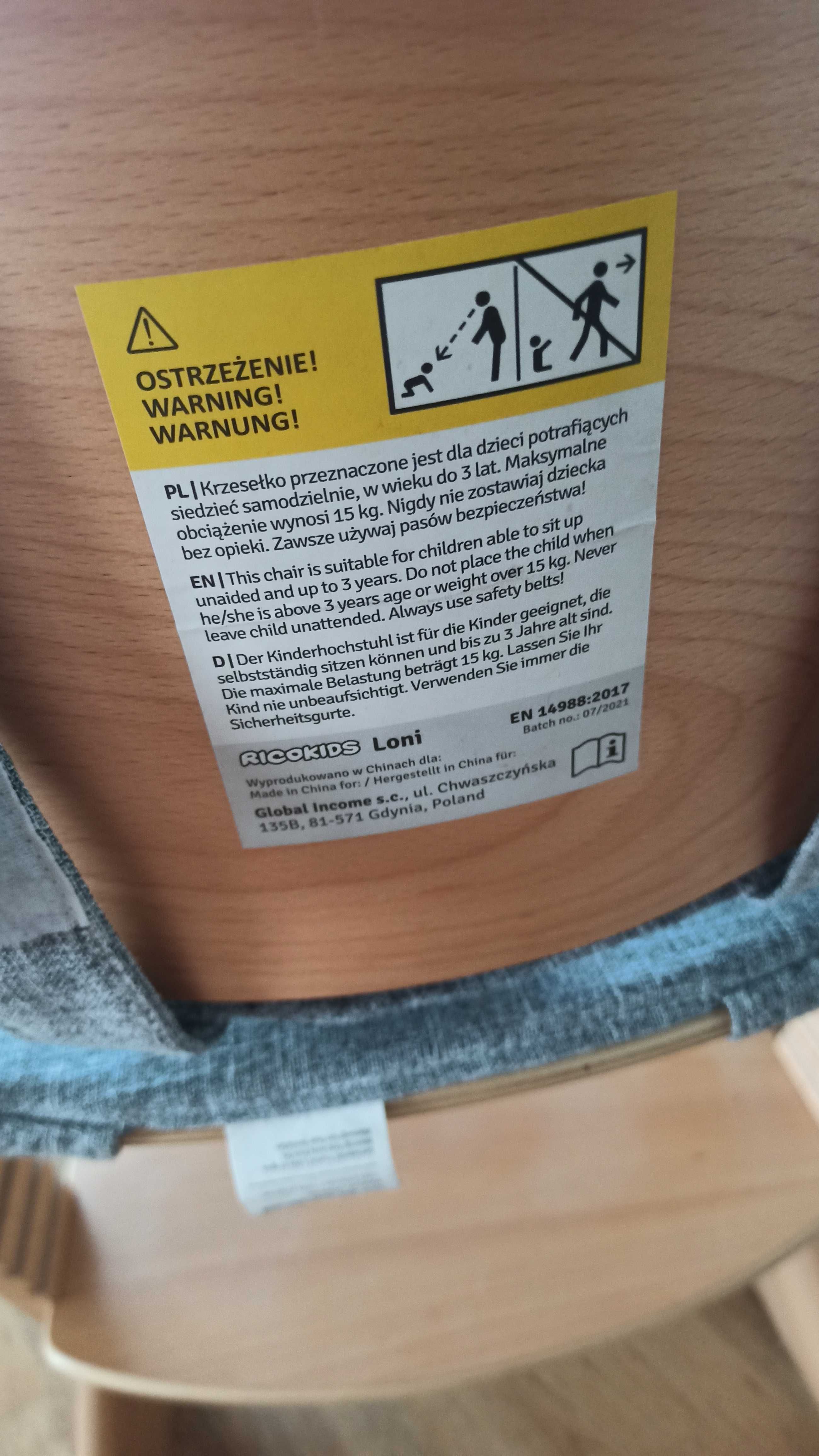 Krzesełko do karmienia Ricokids Loni