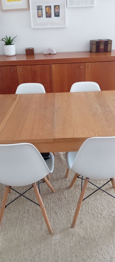 Mesa extensível madeira clara
