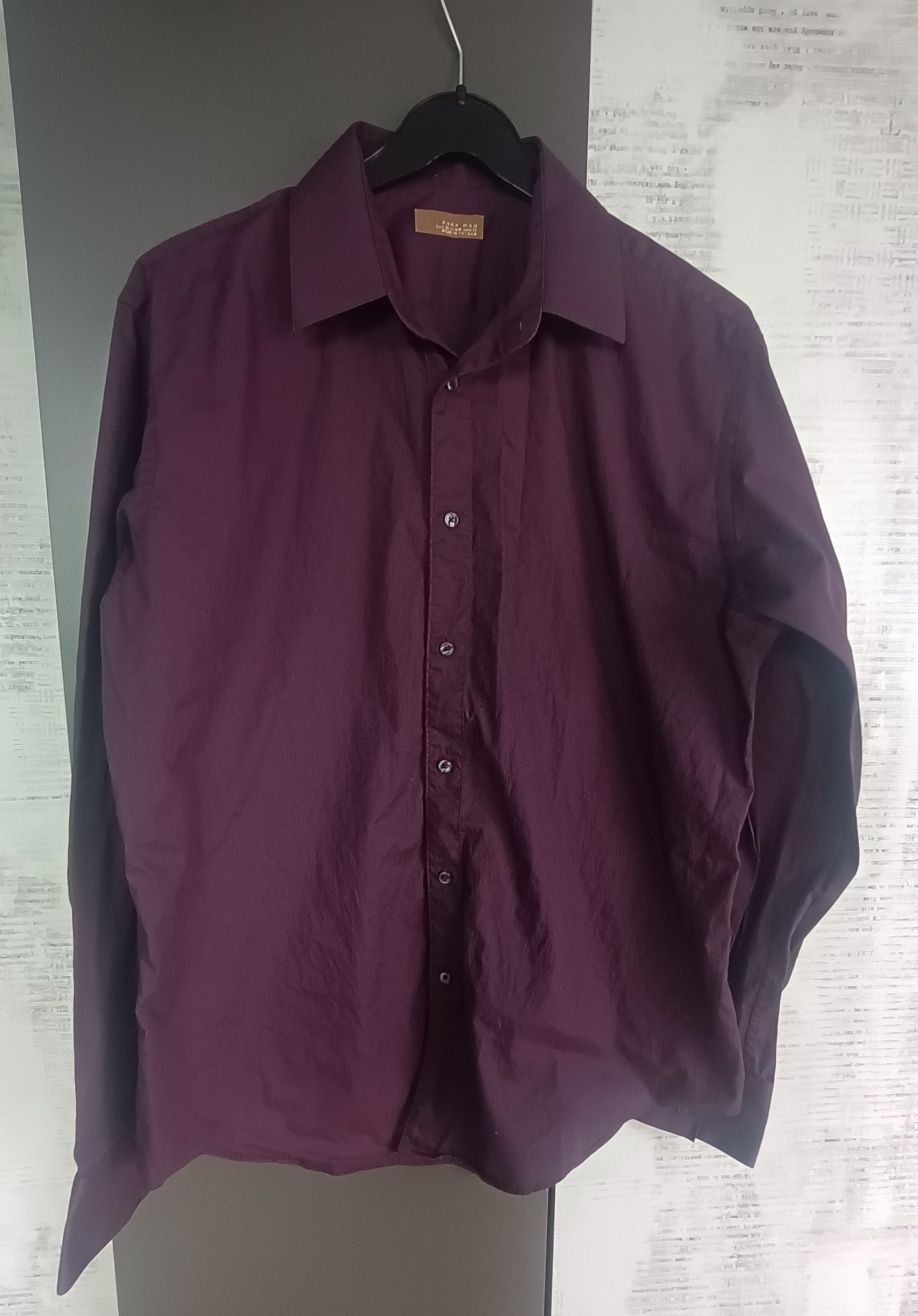 Koszula fioletowa z długim rękawem, Zara, rozmiar XL