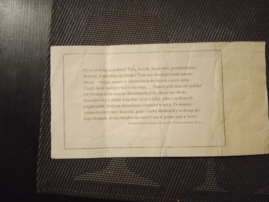 Bilet kolejowy z 1905r.