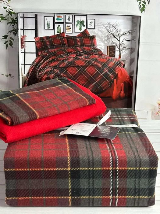 Полуторний (Євро ) комплект постільної білизни з Фланелі. Туреччина.