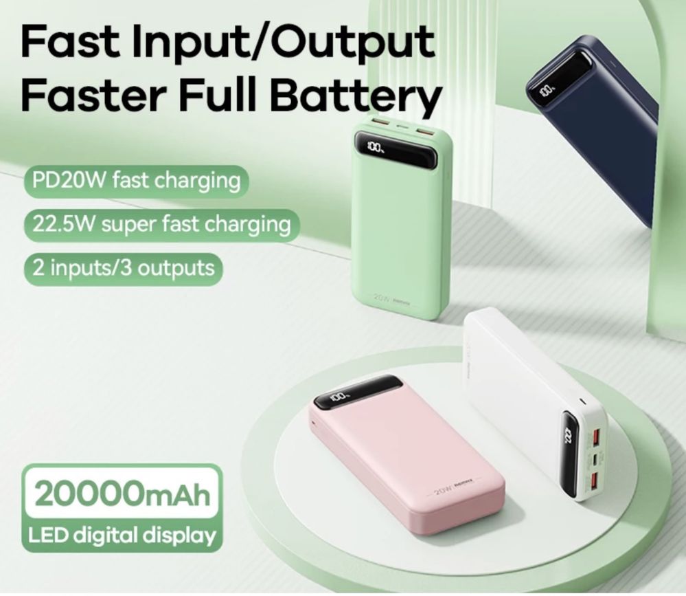 PowerBank 20000mah 20W +22.5W Павербанк QC3.0+PD3.0 Fast charge