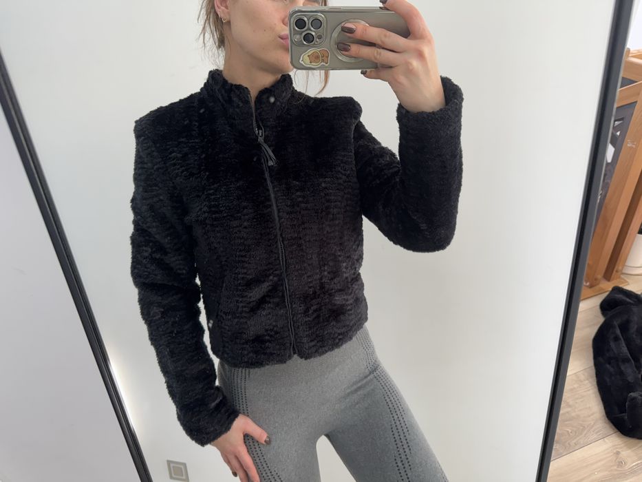 Kurtka czarna miś futerko