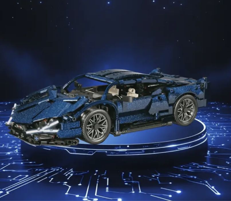 Контсруктор 1300 деталей спортивна машинка 32*15см lego technic синя