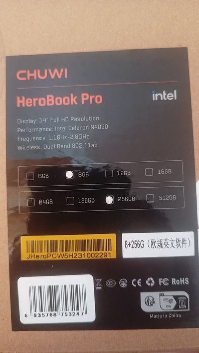 Laptop Chuwi HeroBook Pro 8gb 256Gb
