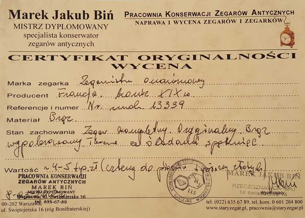 Zegar z XIX wieku Francja - brąz złocony - Rzadki egzemplarz