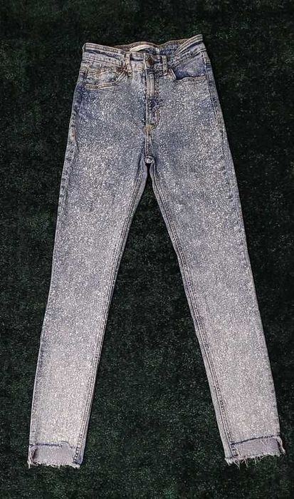 Jeansy w kropki Zara 32