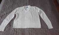 sweter cienki damski z anilany kremowy rozmiar L