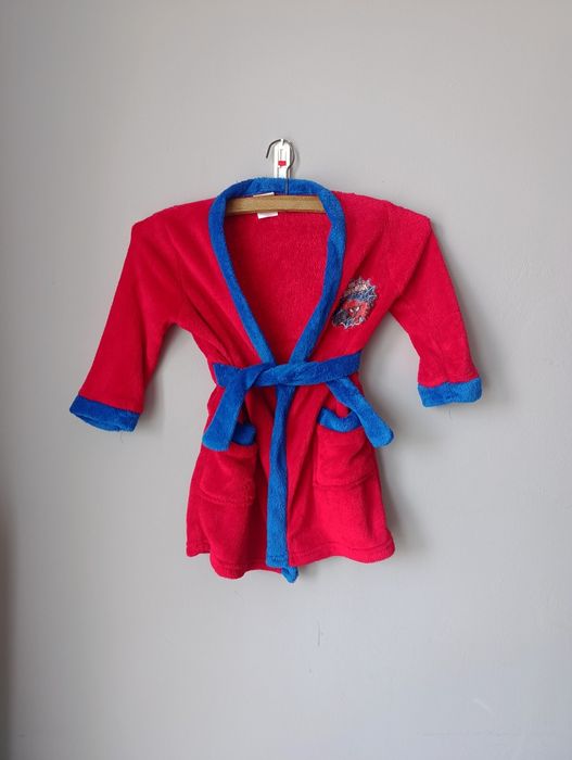 Szlafrok dziecięcy, chłopięcy, dziewczęcy, unisex, czerwony, Spiderman