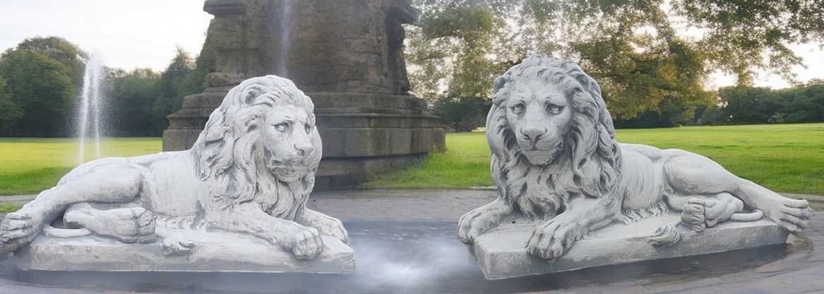Para lwów leżących Prawy -Lewy  podstawa 100x50cm.
